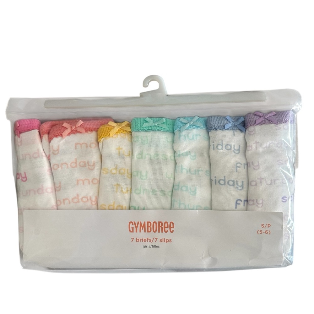 Gymboree Girls SIZE 5-6 DAYS OF THE WEEK PANTIES 7 PAIRS NWT